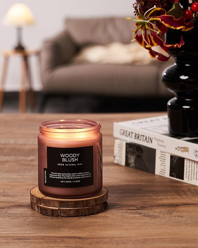 M&SENSE Rose Oudwood Scented Candle, 11.6oz 70 Hours Natural Soy Wax Long - Image 7