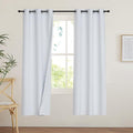 PONY DANCE White 100% Black Out Curtains 63 inch Length, Thermal Insulated by PONYDANCE