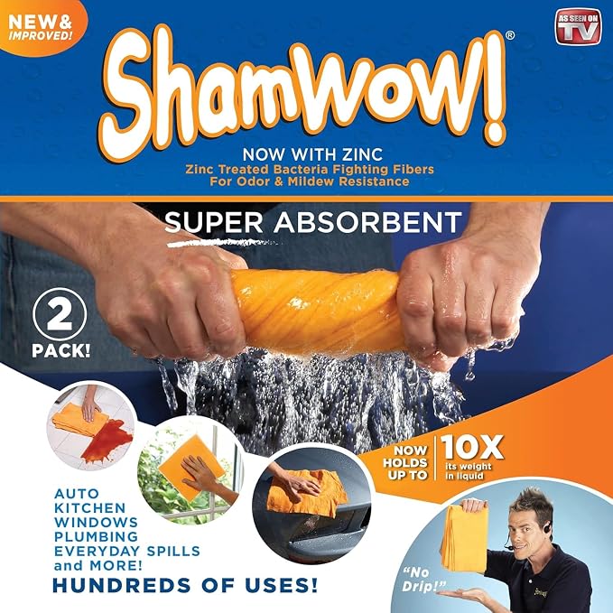 ShamWow Original Super Absorbent Multi-Purpose Cleaning Shammy Chamois Towel - Image 3