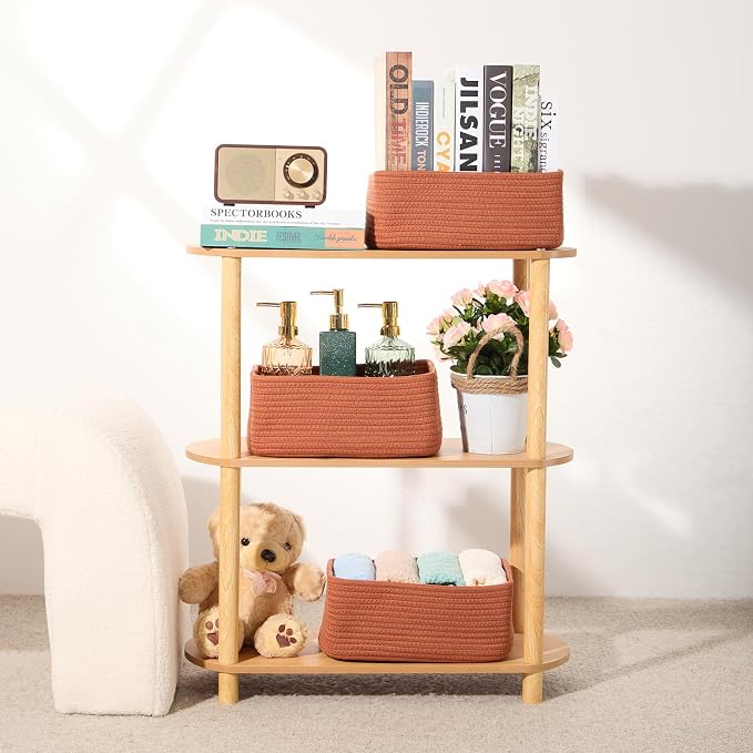 Small Storage Baskets for Organizing | Closet Organizer Bins | Shelf Toy Basket - Image 6