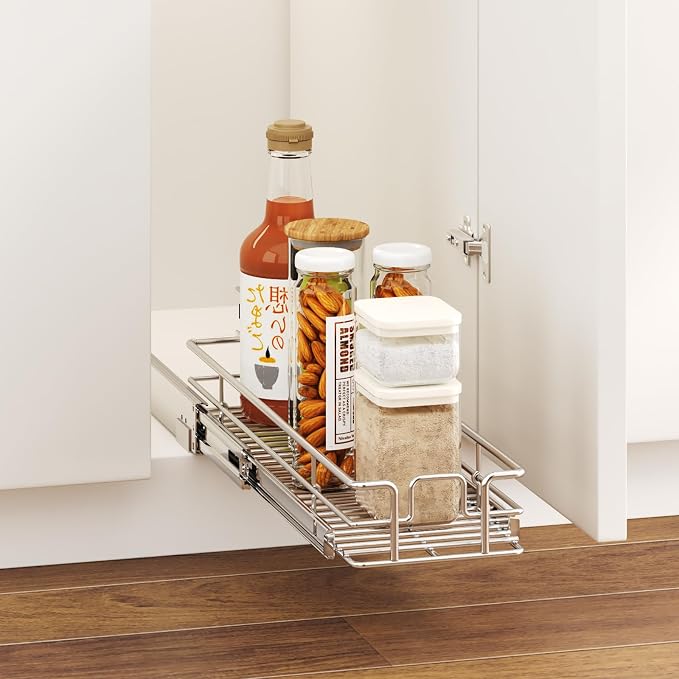 LOVMOR Pull Out Cabinet Organizer 5½" W x 21½" D, Kitchen Cabinet Pull Out - Image 5