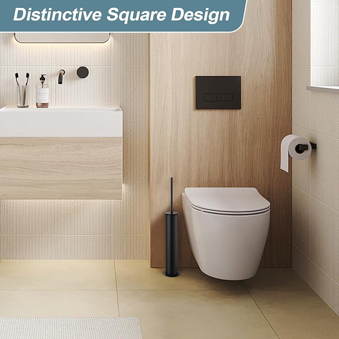 BGL Toilet Brush and Holder Set, Heavy Duty 304 Stainless Steel, Round Base and - Image 3