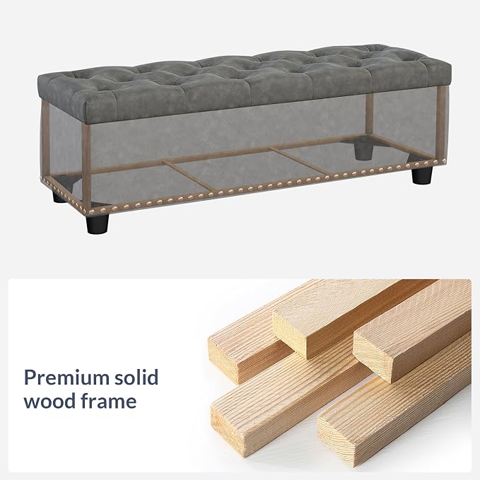 BELLEZE 47" Storage Ottoman, Storage Bench - Image 4