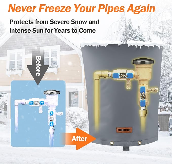 TOHONFOO Backflow Preventer Pipe Insulation Cover - Image 3