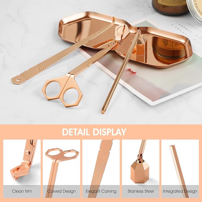 PATOISE 4 in 1 Candle Accessory Set, Wick Trimmer, Candle Snuffer, Wick Scoop - Image 2