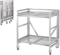 2 Shelf Rolling Cart with Wheels, 660lbs Capacity Collapsible Steel Rolling by ChincoStar