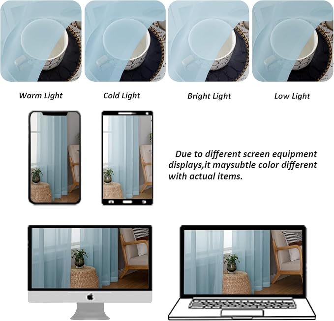 Chyhomenyc Light Blue Sheer Valances - Image 6