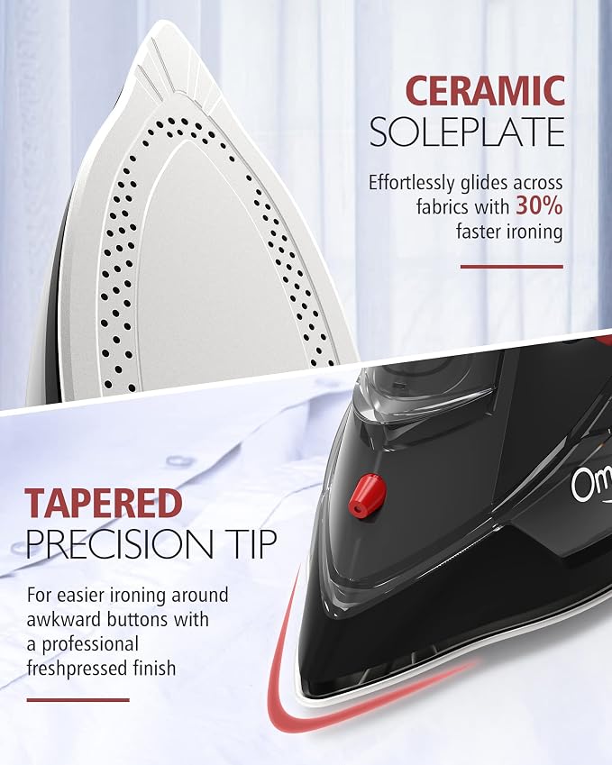 Cordless Iron for Clothes, 1500W Steam Iron Rapid Heating, Ceramic Soleplate - Image 8