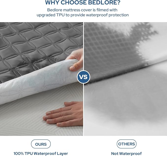 BEDLORE Waterproof Mattress Protector, Noiseless Twin XL Size Mattress Pad - Image 2