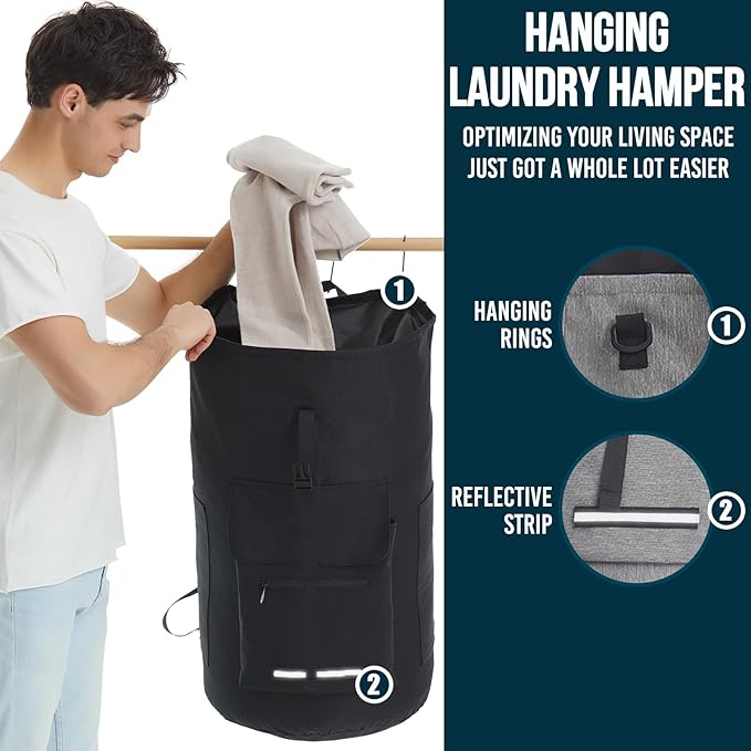 Laundry Bag Extra Large Heavy Duty, 115L Laundry Backpack, College Laundry Bag - Image 4