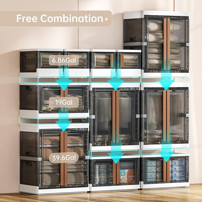 HAIXIN Closet Organizers and Storage, 77.6 Gal Stackable Bins, Wardrobe - Image 4
