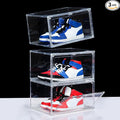 NYZE 3 Pack Acrylic Shoe Boxes Side Open, Shoe Storage Organizer by GIVEYOUTHEBEST