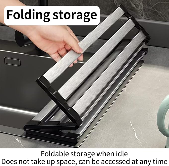 Foldable Dish Drying Rack, Over The Sink Dish Drying Rack ，Dish Drying mat，Dish - Image 8