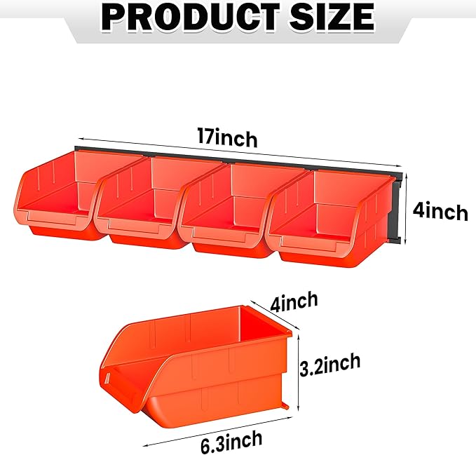 Ultrawall Wall Mounted Storage Bins, Plastic Hanging Storage Organizer Bins - Image 2