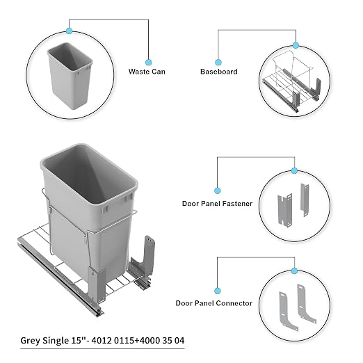 Dowell B15 Aluminum Base Wastebasket Pullout - Image 6