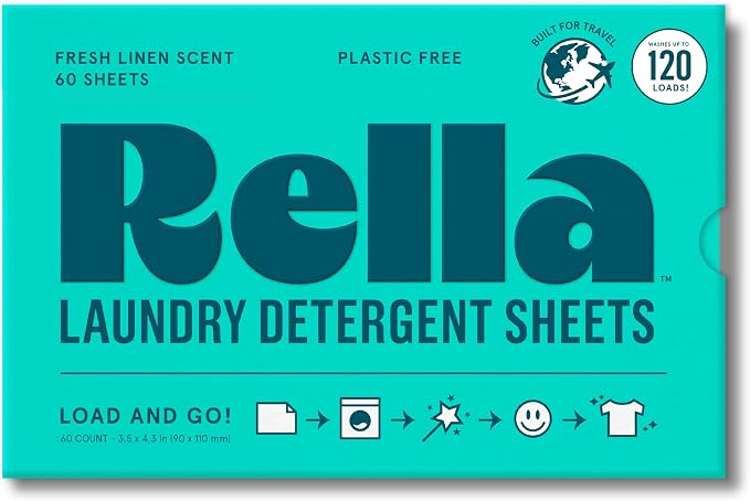Rella Powerful Laundry Detergent Sheets, 120 Loads, Family Owned & Operated by Rella