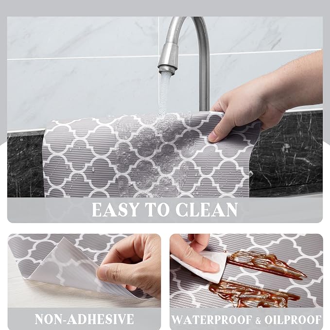 Glotoch 2 Rolls Shelf Liners for Kitchen Cabinets 12”x 20ft, Non Slip Drawer - Image 4
