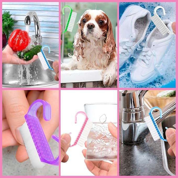 25 Pcs Handle Grip Nail Brush, Fingernail Scrub Cleaning Brushes - Image 5