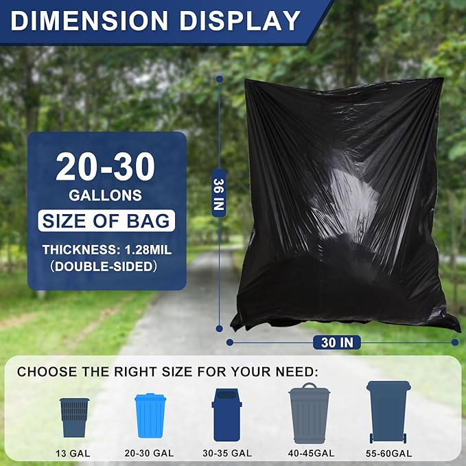 20-30 Gallon Trash Bags Black - Image 4