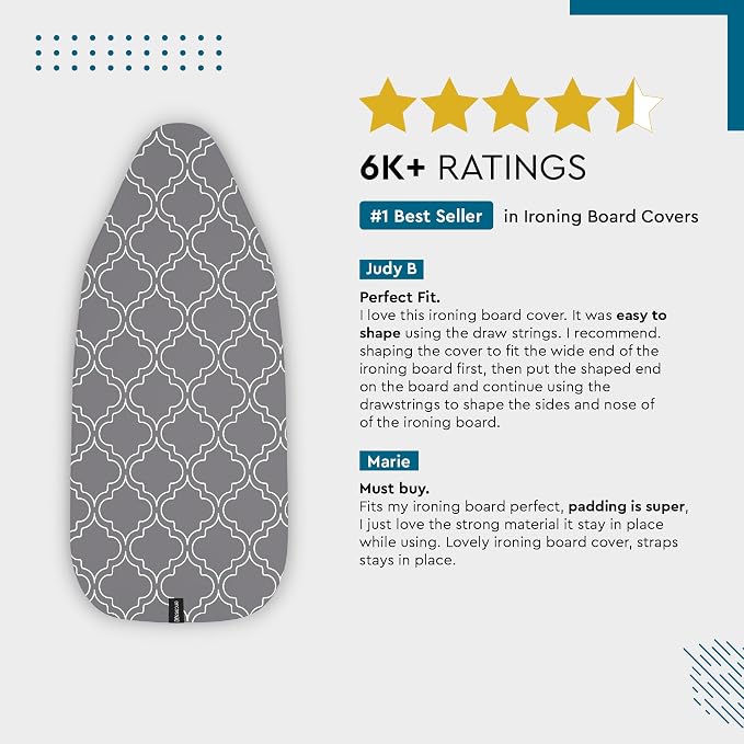 Encasa XO Ironing Board Cover and Pad 49"x18" - Image 5