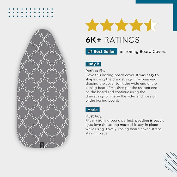 Encasa XO Ironing Board Cover and Pad 42"x14" - Image 5