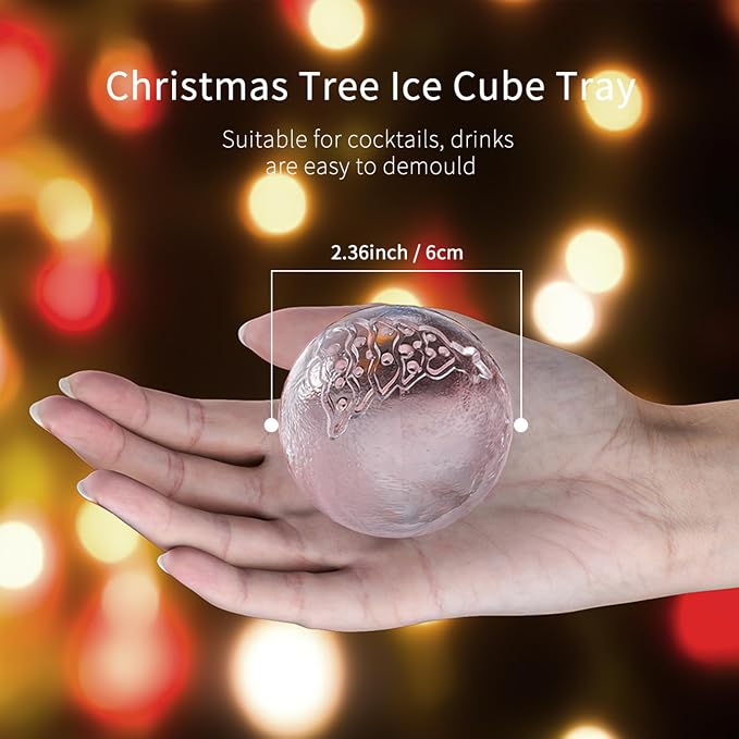 Novelty Christmas Snowflake Tree Ball Ice Maker Mold Set of 4, Funny Christmas - Image 4