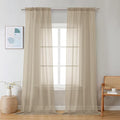 Chyhomenyc Sheer Taupe Curtains 90 inches Long 2 Panels, Light Filtering Soft by Chyhomenyc