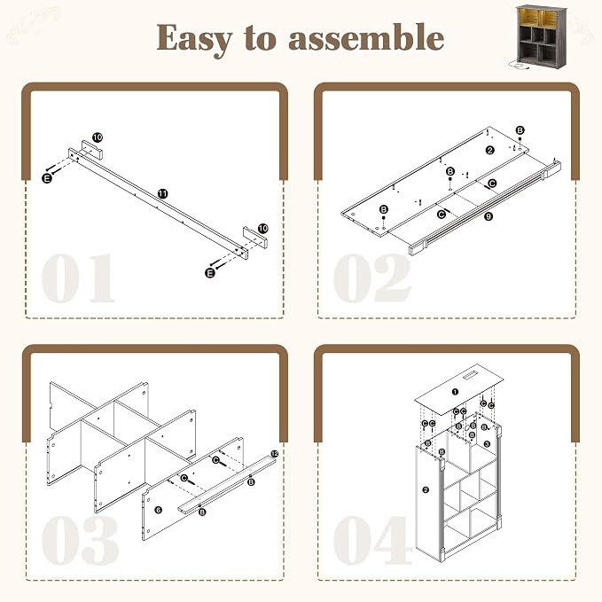 EnHomee 7 Cube Bookshelf Cubby Storage Organizer - Image 8