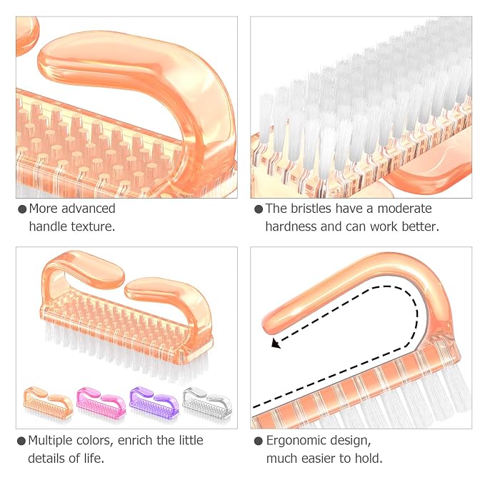 Handle Grip Nail Brush, Nail Brushes Hand Fingernail Brush Cleaner Scrubbing - Image 3