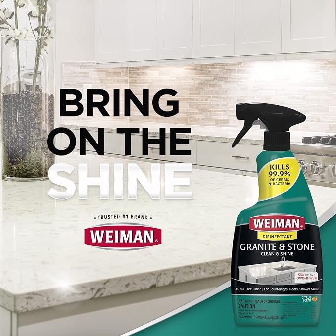 Weiman Disinfecting Granite Cleaner & Polish Value Pack - 24 oz Spray Bottle - Image 8