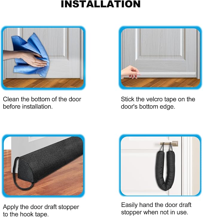 QUOLIX Triangle Under-Door Draft Stopper, Weighted Weather Stripping - Image 3