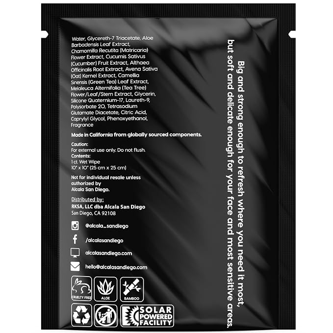 Alcala Deodorizing Body Wipes Individual Shower Wipes 100% Pure Biodegradable - Image 9