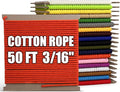 PerkHomy 500lb Cotton Rope 3/16" 50 ft Multi Purpose Utility Diamond Braided by PerkHomy