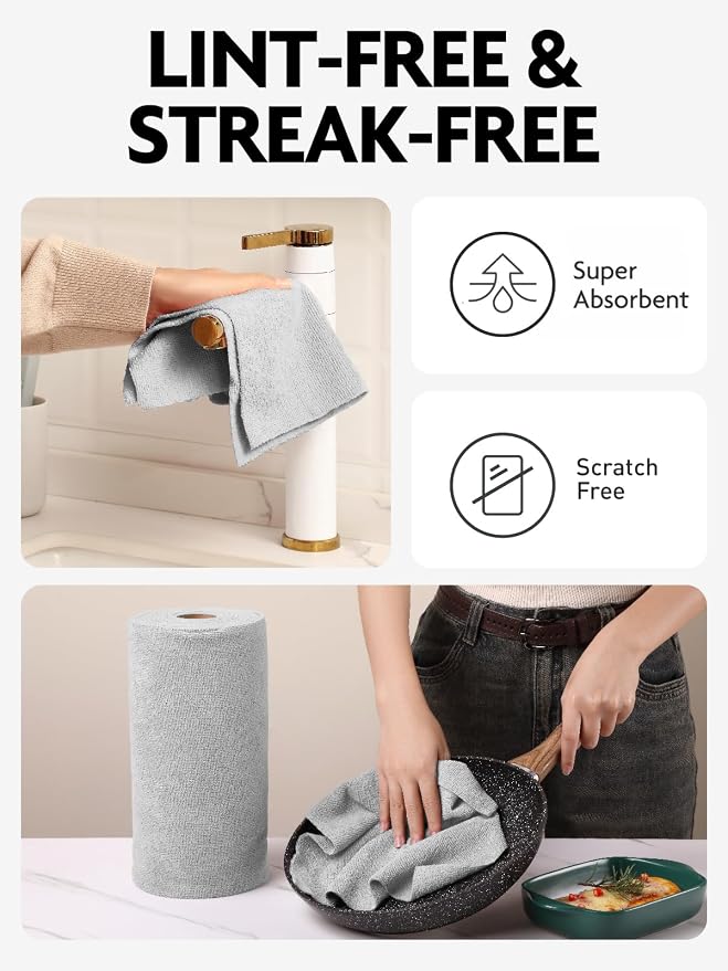 Fantasticlean Microfiber Cleaning Cloth Roll -75 Pack, Tear Away Microfiber - Image 6