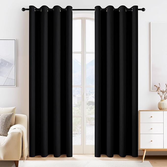 PONY DANCE Black Blackout Curtains by PONYDANCE