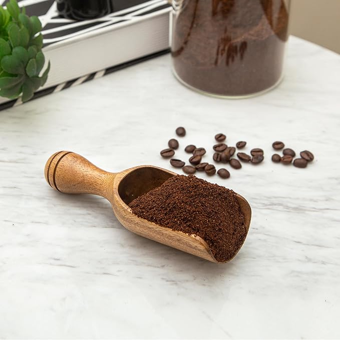 Wooden Scoops for Canisters 4PCS Wooden Scoop for Jars 4.9″Med-size Acacia - Image 3
