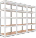 HOMEDANT House 5 Tier 24.4" W Laminated Metal Shelving Unit Adjustable Storage by TheBestOrganizingSolution