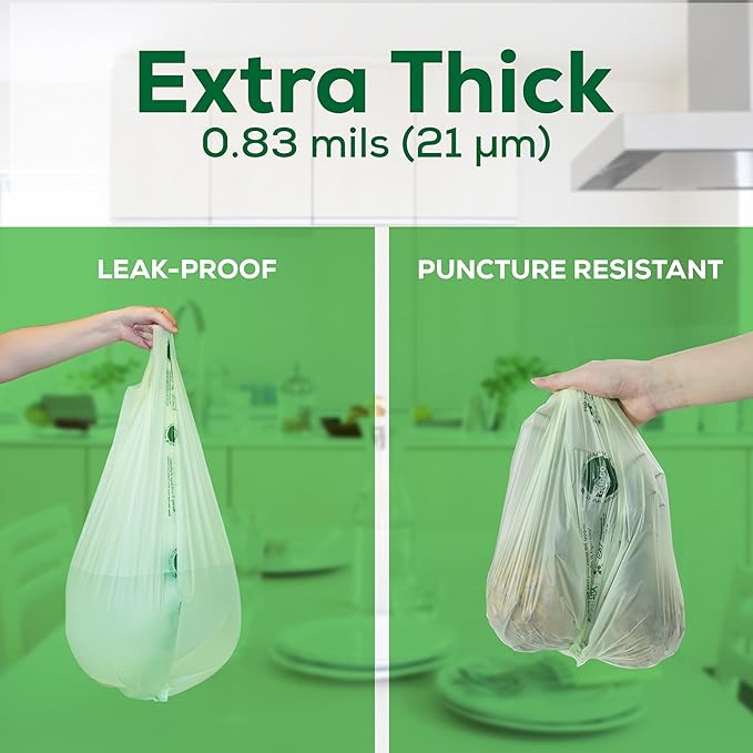 ANECO 4 Gallon Compostable Food Waste Bags - Image 4