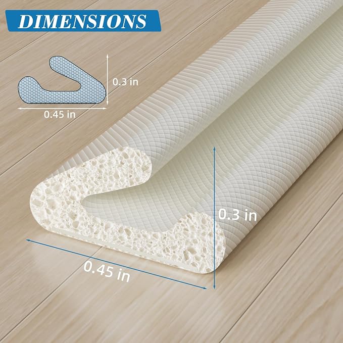 V-Shaped Weather Stripping Door Seal, 33FT Draft Stopper - Image 6