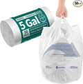 Small Trash Bags with Handles 5 Gallon 50 Count White by KeenEcho