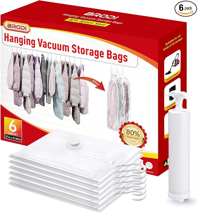 Hanging Vacuum Storage Bags For Clothes by BRODI