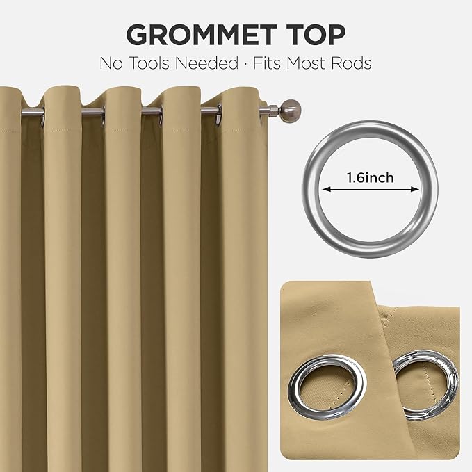 Joydeco Blackout Door Curtain for Doorway Privacy 78 Inches Long, Grommet - Image 9
