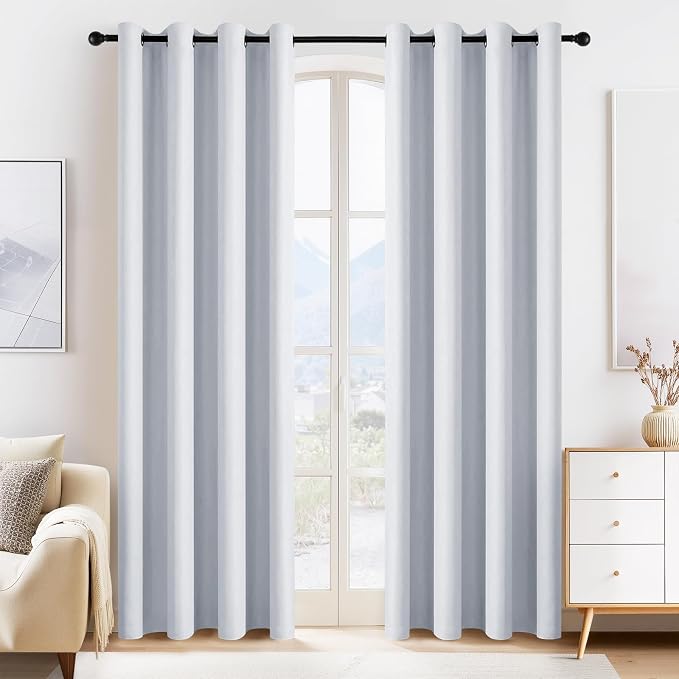 PONY DANCE Greyish White Blackout Curtains by PONYDANCE