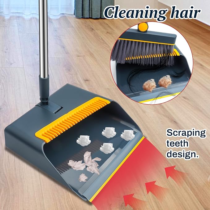 Long-Handled Broom and Dustpan Set, Windproof Broom Combination, 180-degree - Image 4