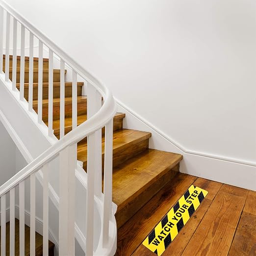 Boao 2 Pieces Watch Your Step Stickers Sign 6 x 24 Inch Caution Watch Your Step - Image 4