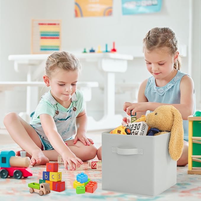 Stero Fabric Storage Bins 6 Pack Fun Colored Durable Storage Cubes - Image 5