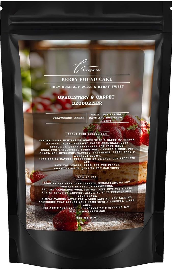 Berry Pound Cake Carpet Freshener Powder: Powerful Odor Eliminator by Lapew