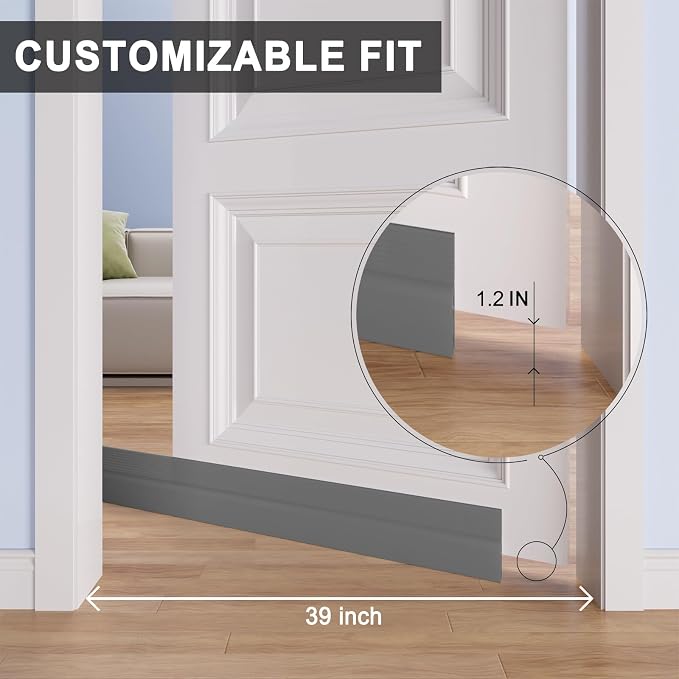 Door Draft Stopper, Door Sweep for Bottom, Weather Stripping Doors Seal Draft - Image 8