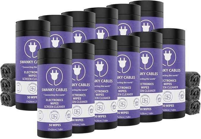 Screen Cleaner Wipes: Electronic Wipes by SWANKYCABLES