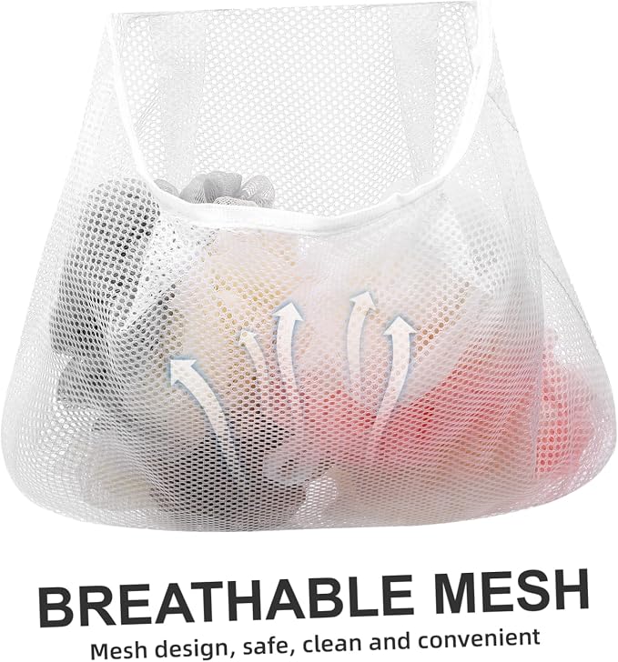 Cabilock 5pcs Mesh Hanging Bag Hanging Clothes Travel White Polyester Fruit - Image 3